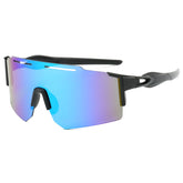 (12 PACK) Wholesale Sports Sunglasses Kids Cycling New Arrival Sport 2024 - BulkSunglassesWholesale.com - Black Frame Blue Mirrored